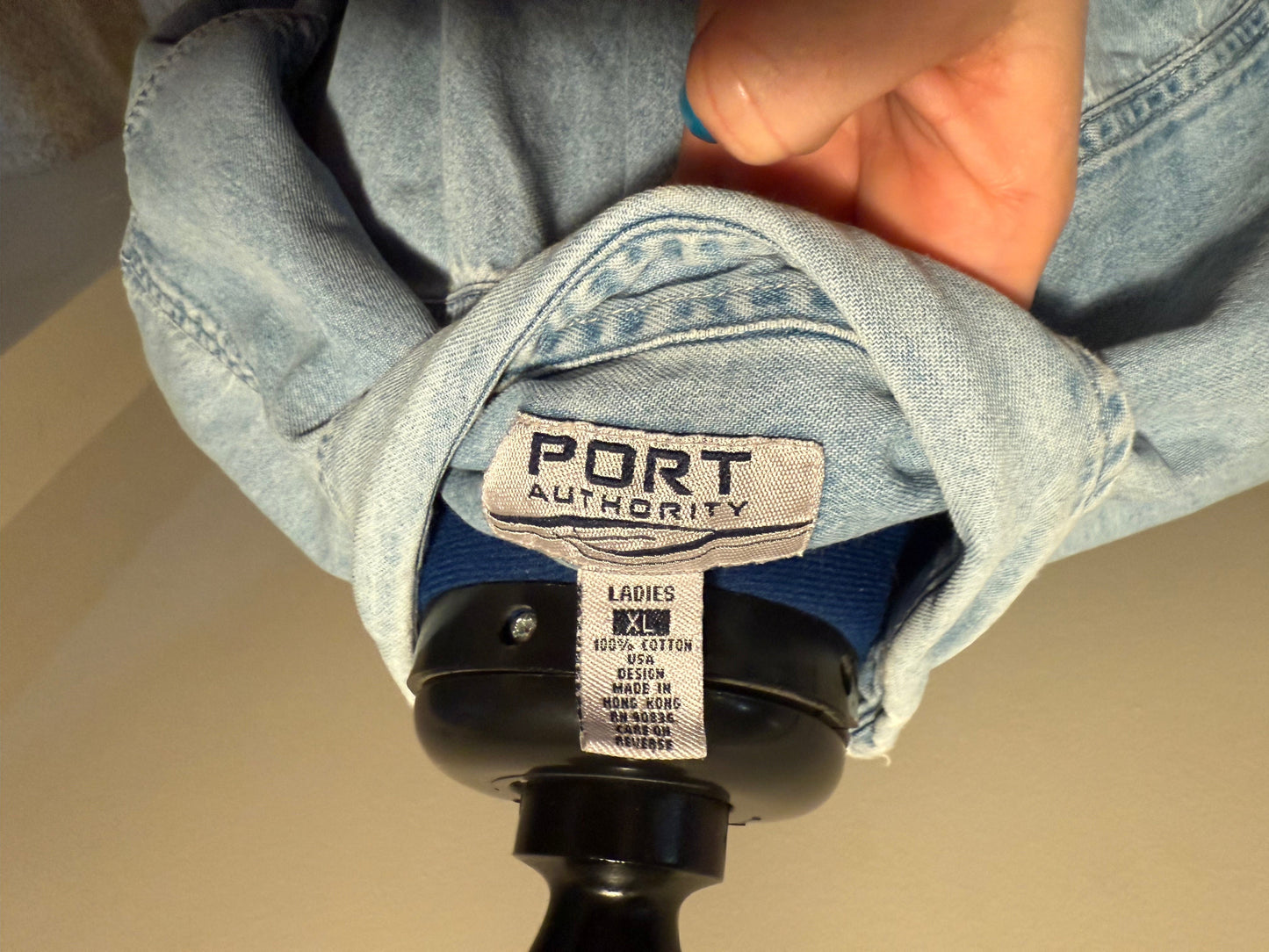 "West Seattle, Best Seattle" on Vintage Denim Button-Up L/S Shirt