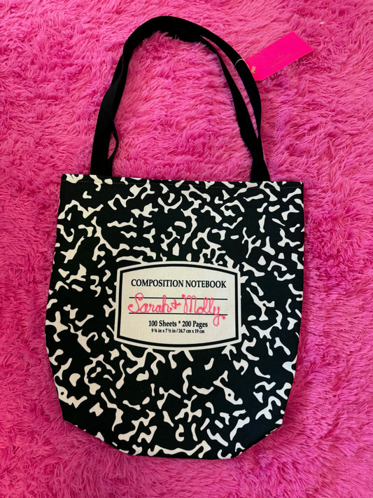 Chainstitched Composition Tote Bags