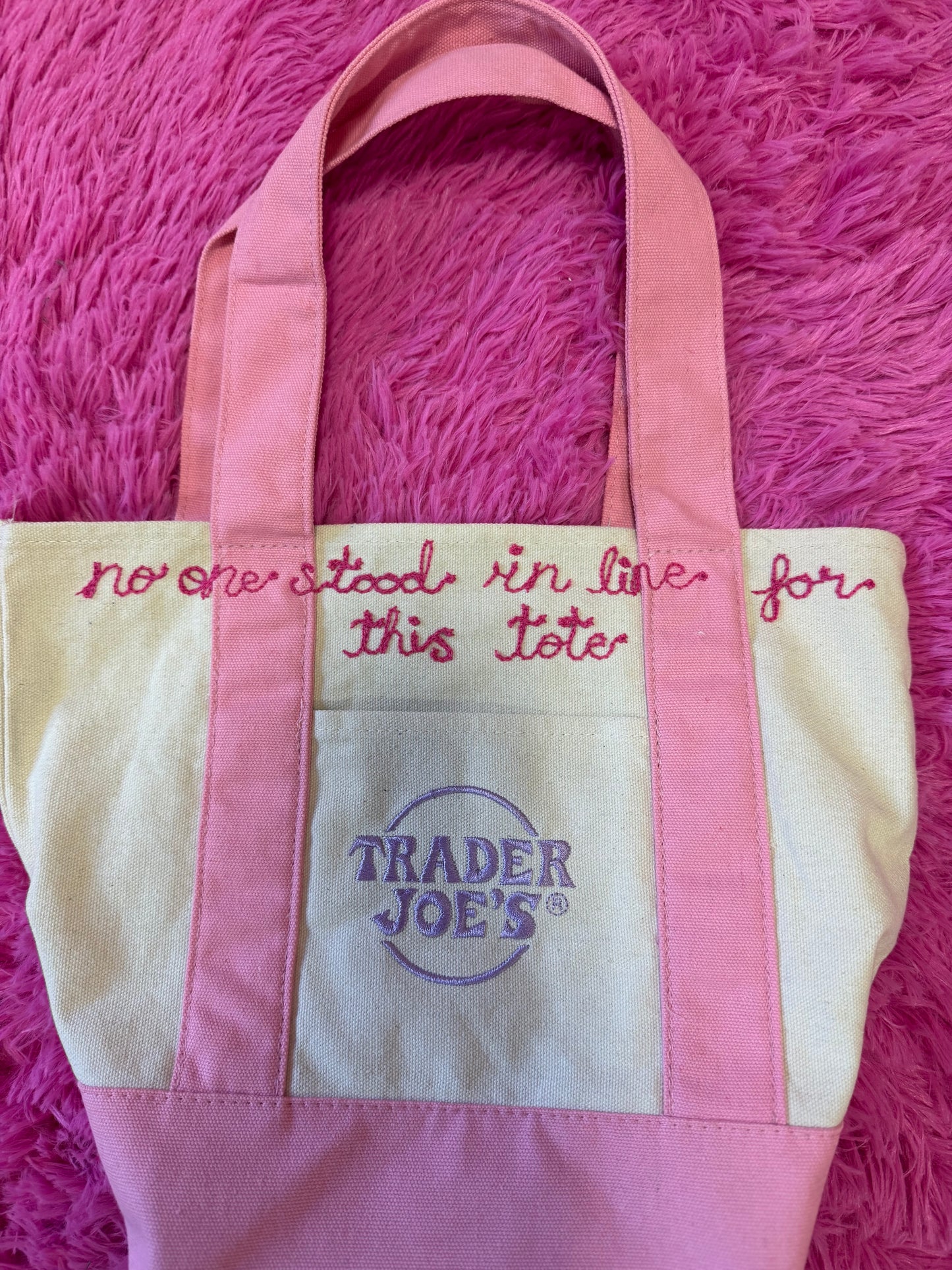 Chainstitched Trader Joe's Mini Pastel Tote