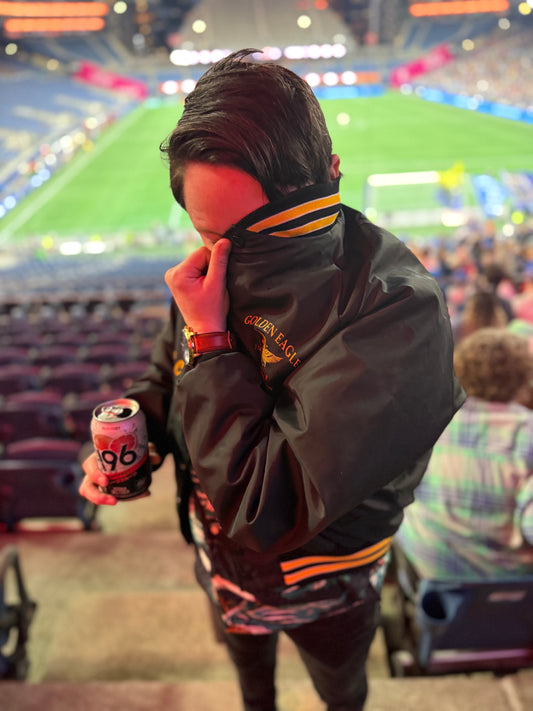Vintage "Golden Eagle Social Club Tacoma" Snap Up Black + Yellow Jacket