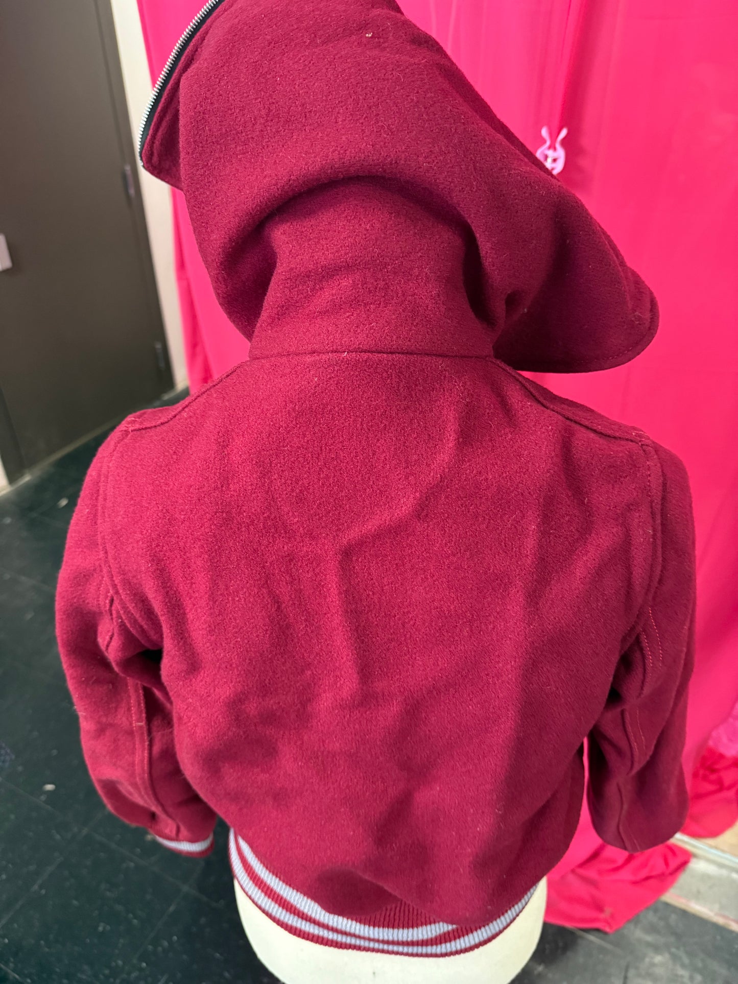 Vintage 1980s Maroon + Grey Wildcats Letterman Jacket