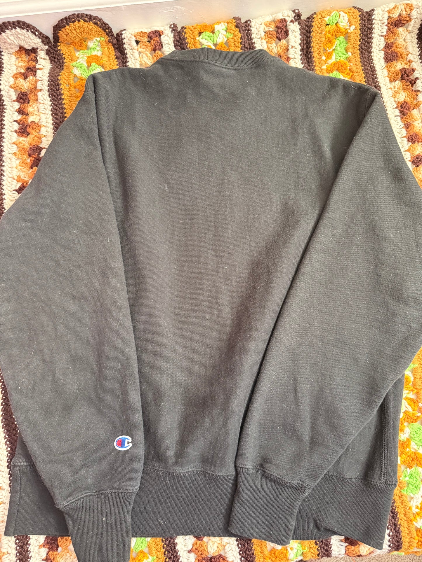 I <3 Gay Hockey Black + White Vintage Champion Crewneck - M