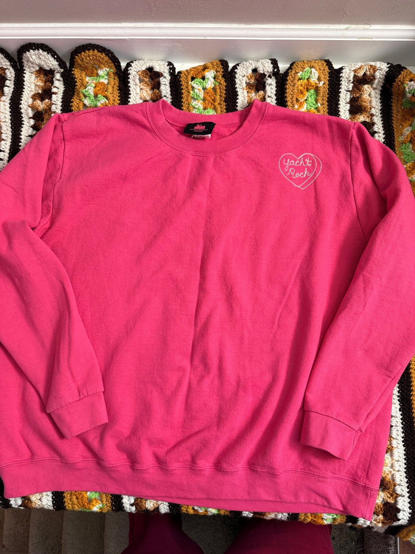 I <3 Yacht Rock Pink Vintage Crewneck - 2XL
