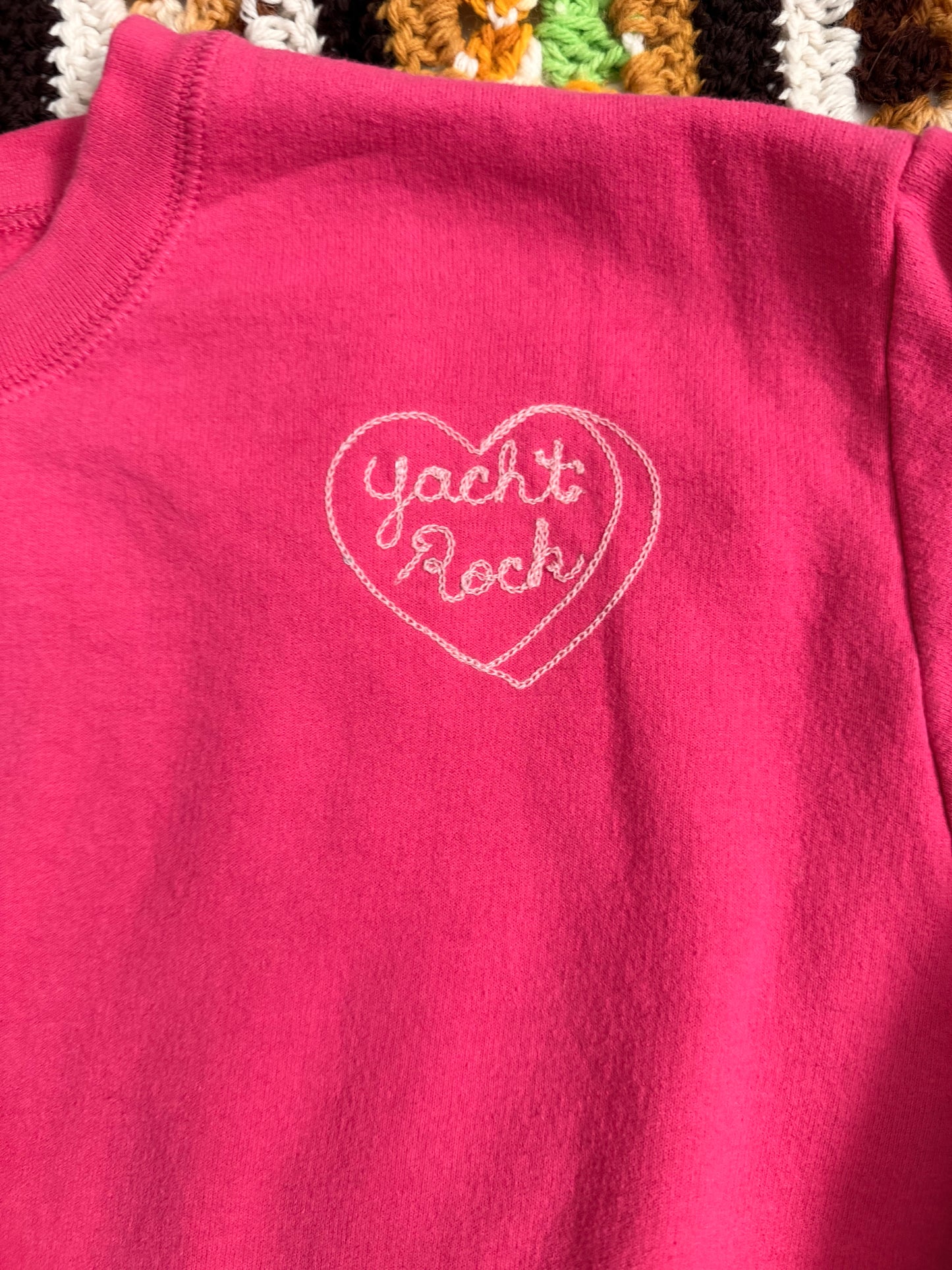 I <3 Yacht Rock Pink Vintage Crewneck - 2XL