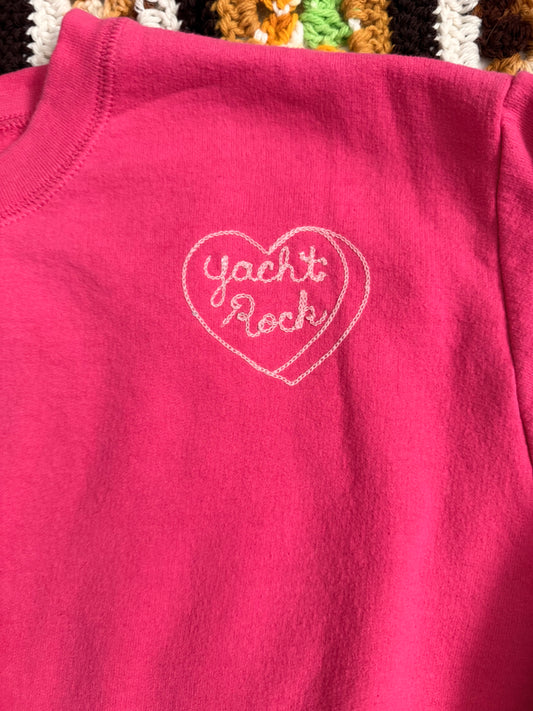 I <3 Yacht Rock Pink Vintage Crewneck - 2XL