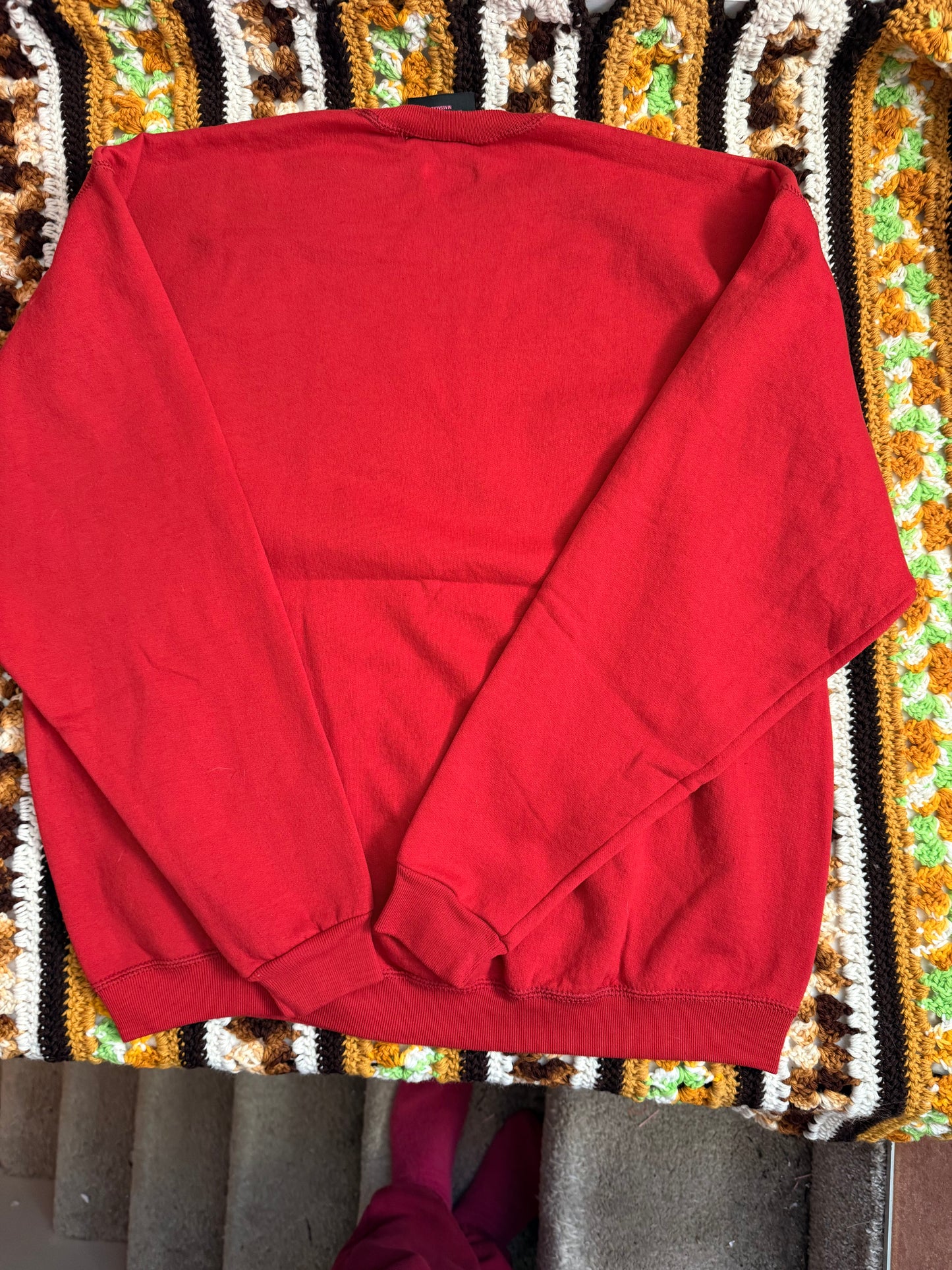 I <3 Cheese Red + Neon Pink Vintage Crewneck - XL