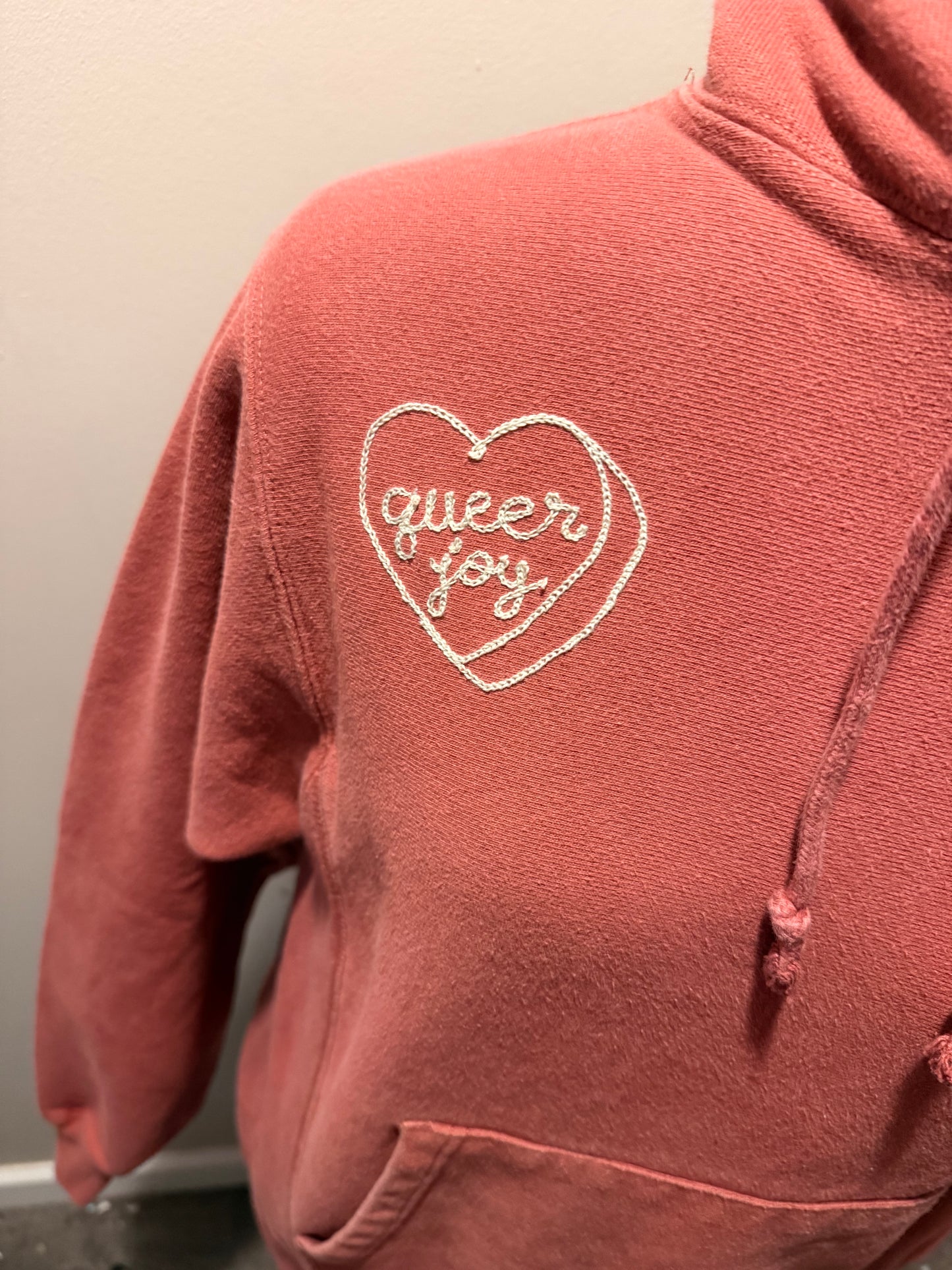 Queer Joy Vintage Rust Orange Champion Hoodie - Small