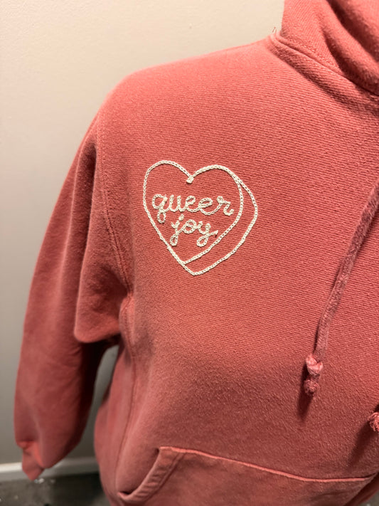 Queer Joy Vintage Rust Orange Champion Hoodie - Small