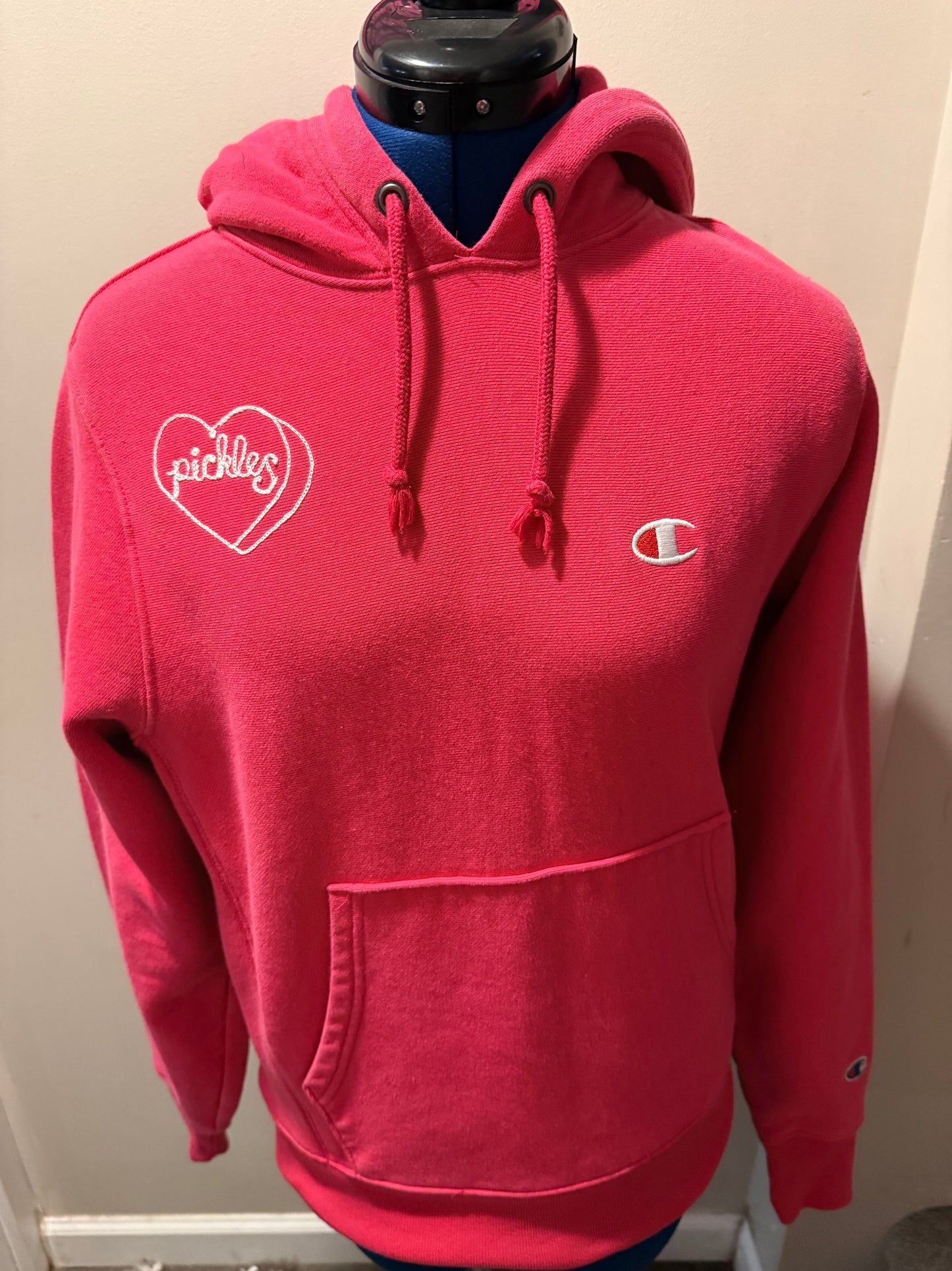 I <3 Pickles Vintage Pink Hoodie Sweatshirt Small