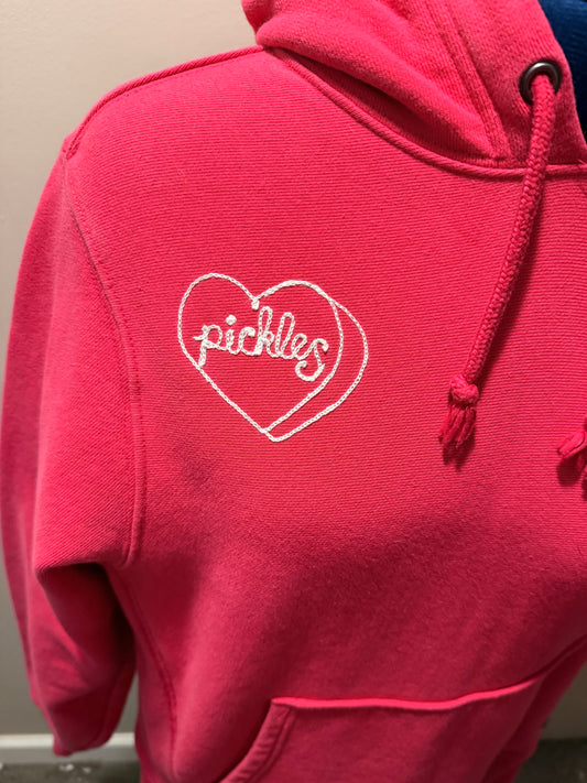 I <3 Pickles Vintage Pink Hoodie Sweatshirt Small