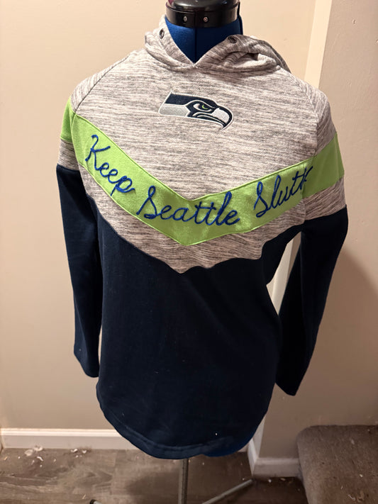 Seattle Seahawks "Keep Seattle Slutty" Hooded Light L/S Sweatshirt - Medium