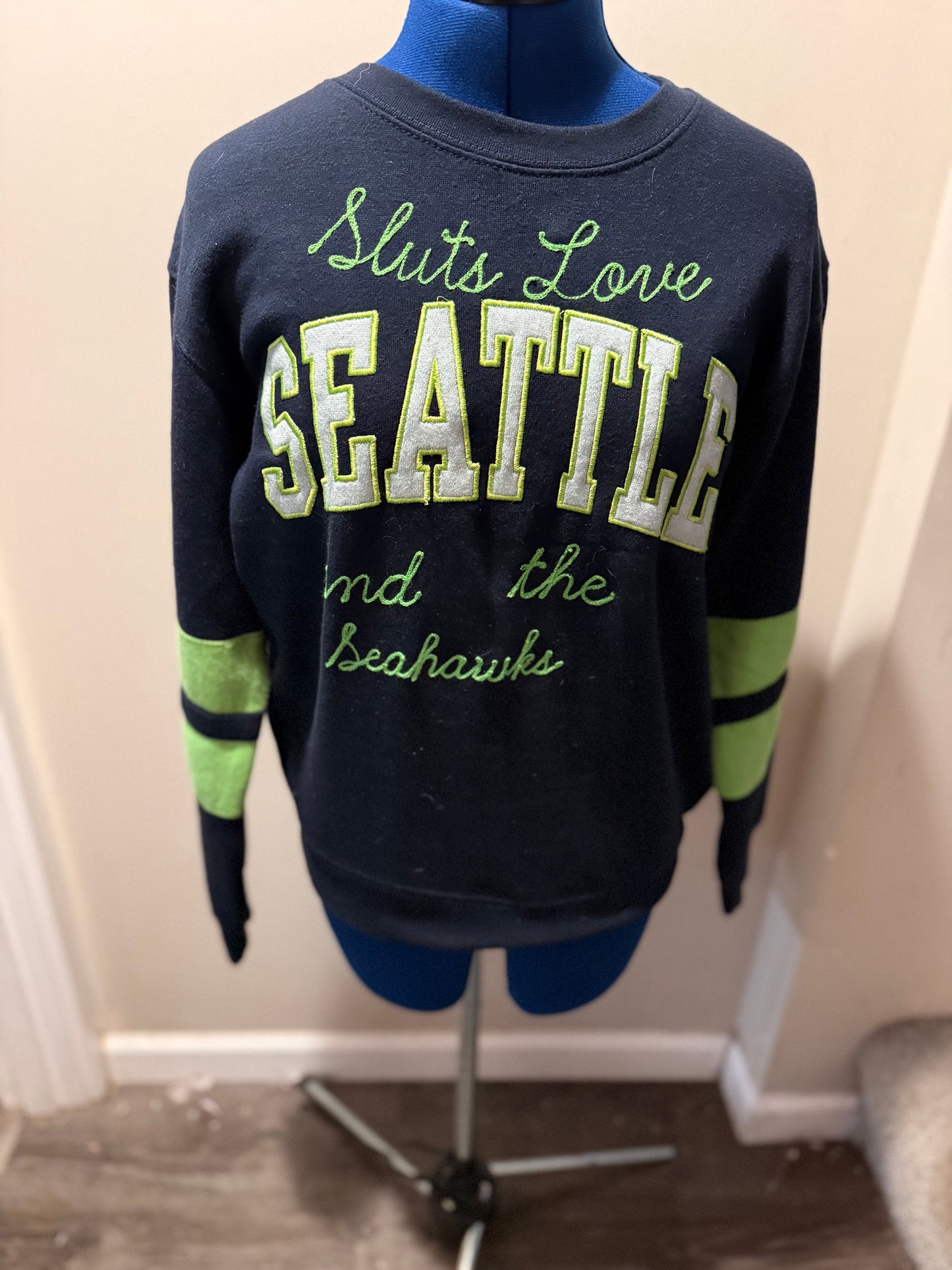 Sluts Love Seattle and the Seahawks Crewneck Sweatshirt - SM