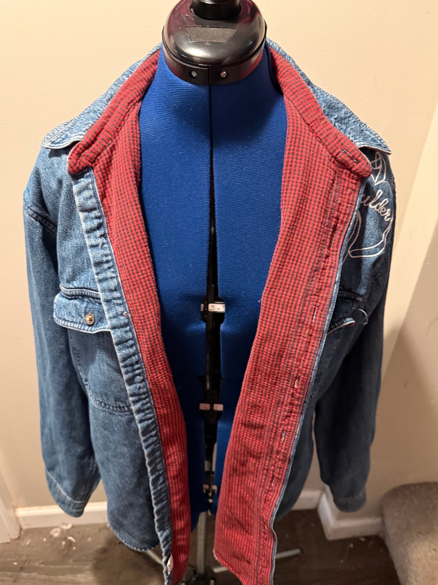 Scully & Mulder 4Ever Hearts VTG Flannel-Lined Denim Shacket - Large