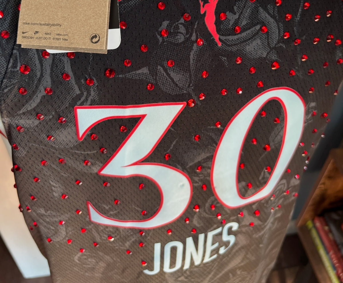 2026 WNBA Rebel Edition Portland Fire Rose City #30 Jones Custom Rhinestone Jersey