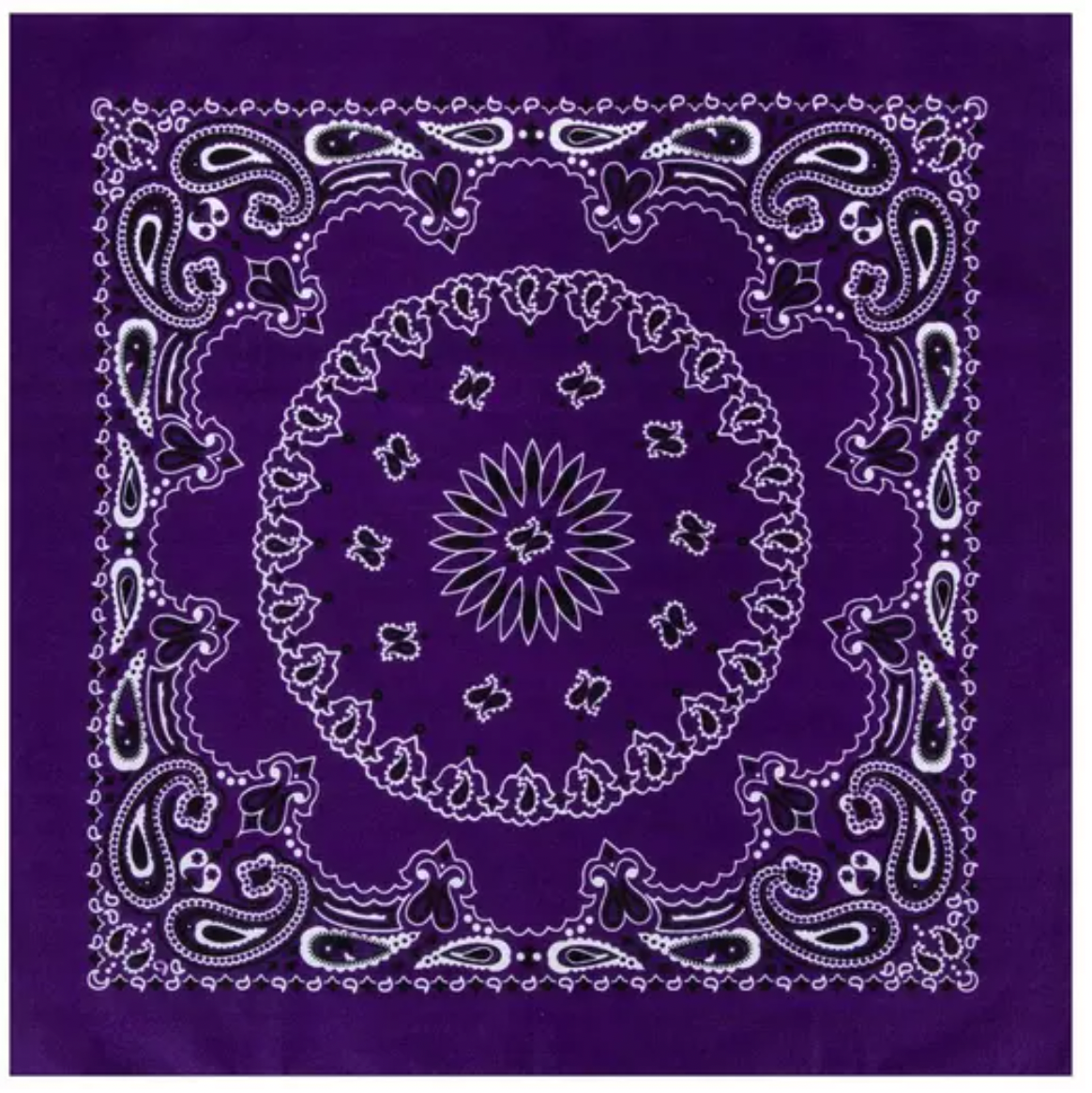 Chainstitched Cotton Paisley Bandana