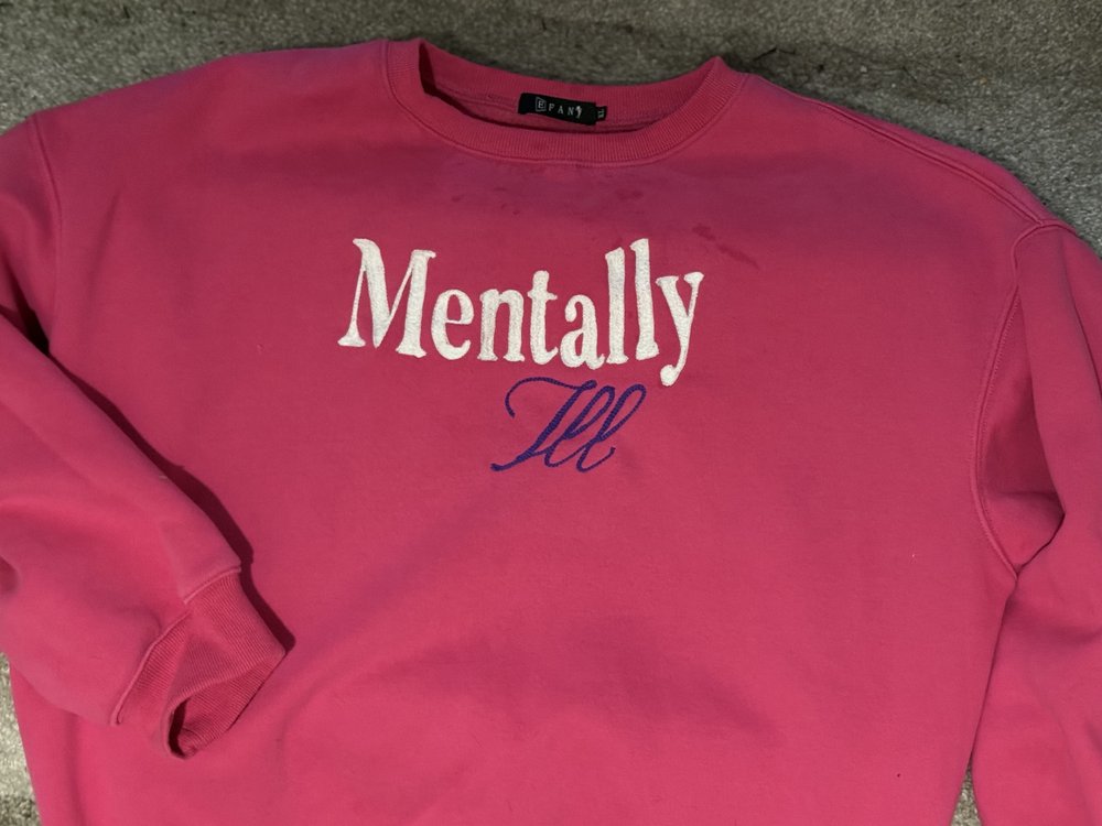 "Mentally Ill" Hot Pink Oversized Crew